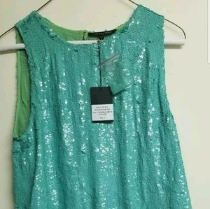 Marissa Webb Sequin Ocean Green Sleeveless Blouse!